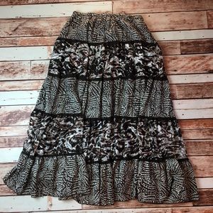 NWT🎉 {Chico’s} leopard print, silk, gypsy skirt